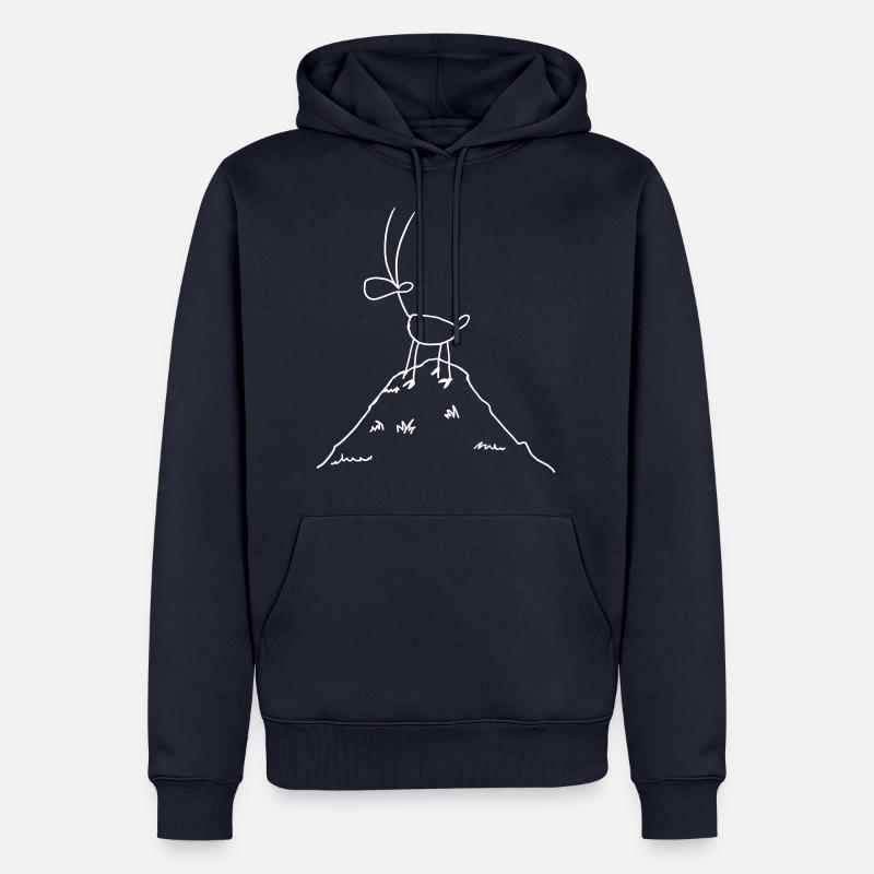 Steinbock auf Berg - Männer Premium Bio Hoodie - Navy