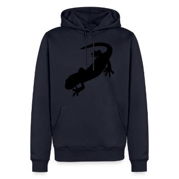 Salamander - Männer Premium Bio Hoodie - Navy - Vorne - Nico (187cm)