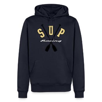 Course de SUP - Sweat à capuche Premium bio Homme - bleu marine - Devant - Nico (187cm)