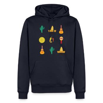 Cadeau Mexique Sombrero Cactus Jalapenos - Sweat à capuche Premium bio Homme - bleu marine - Devant - Nico (187cm)