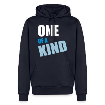 One Of A Kind - Sweat à capuche Premium bio Homme - bleu marine - Devant - Nico (187cm)