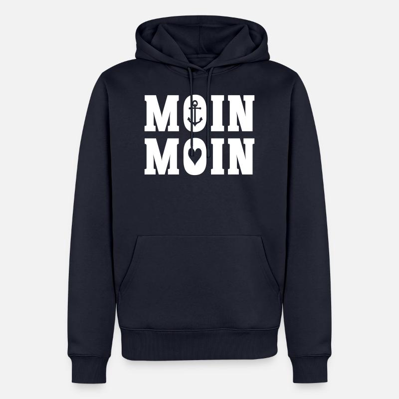 MOIN MOIN - Männer Premium Bio Hoodie - Navy