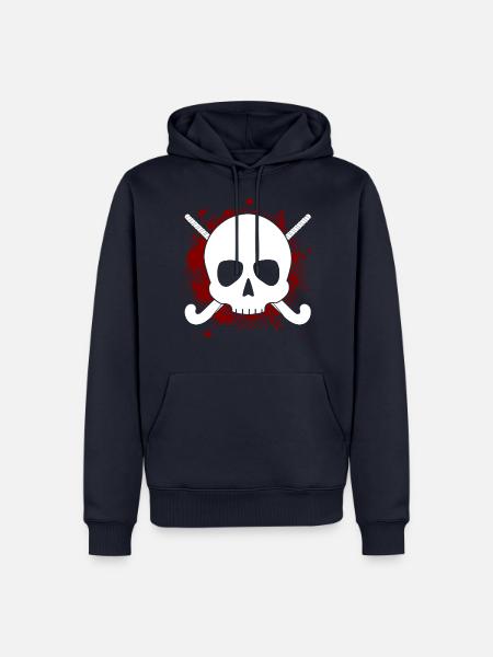 Schädel Feldhockey Geschenk Feldhockey Spieler Ges - Männer Premium Bio Hoodie - Navy