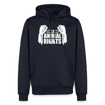 FIGHT FOR ANIMAL RIGHTS - Men’s Premium Organic Hoodie - navy - Front - Nico (187cm)