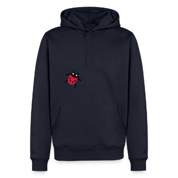 coccinelle / ladybug (3c) - Sweat à capuche Premium bio Homme - bleu marine - Devant - Nico (187cm)