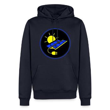 Symbole du système photovoltaïque énergie solaire - Sweat à capuche Premium bio Homme - bleu marine - Devant - Nico (187cm)