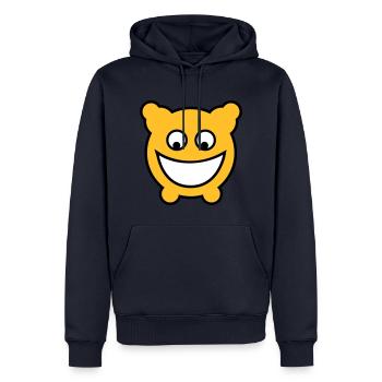 Gloomy ist glücklich! - Männer Premium Bio Hoodie - Navy - Vorne - Nico (187cm)