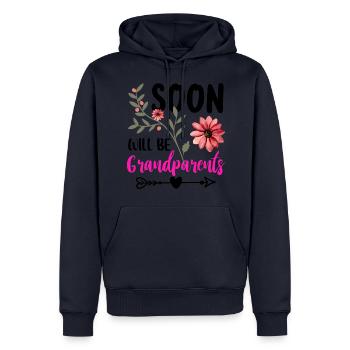 Bald werden wir Oma und Opa, Wir werden Großeltern - Männer Premium Bio Hoodie - Navy - Vorne - Nico (187cm)