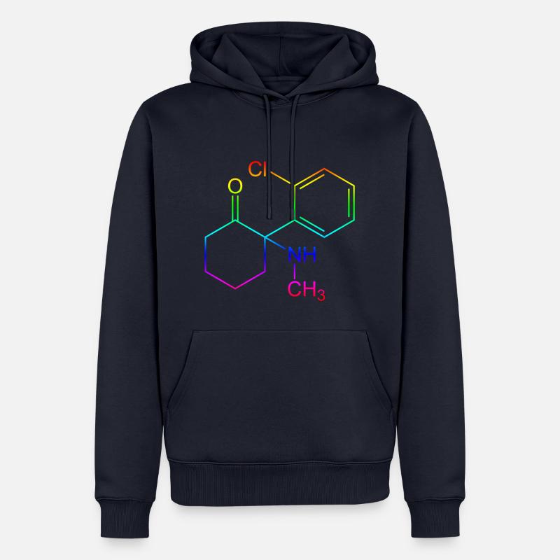 Formule structurelle de kétamine - Sweat à capuche Premium bio Homme - bleu marine