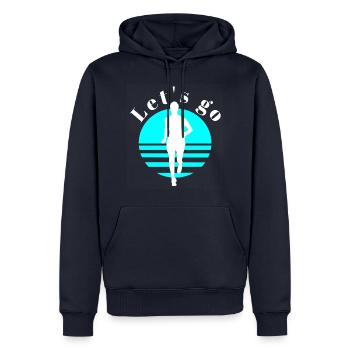 Coureur - Sweat à capuche Premium bio Homme - bleu marine - Devant - Nico (187cm)