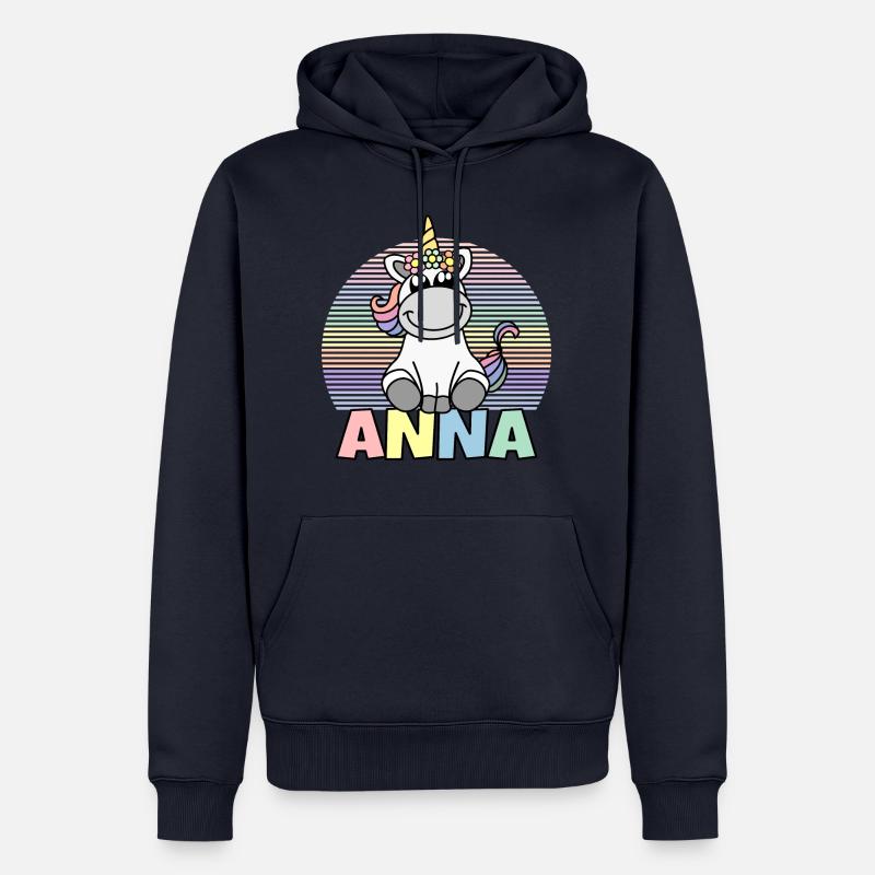 Anna Einhorn Name - Männer Premium Bio Hoodie - Navy