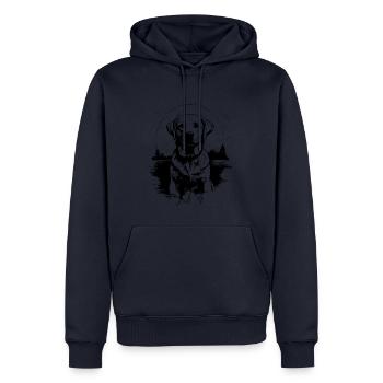 Canine Chic: Stylish - Männer Premium Bio Hoodie - Navy - Vorne - Nico (187cm)