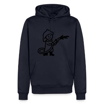 Pompier - ligne - Sweat à capuche Premium bio Homme - bleu marine - Devant - Nico (187cm)