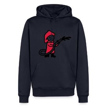 Pompier - Sweat à capuche Premium bio Homme - bleu marine - Devant - Nico (187cm)