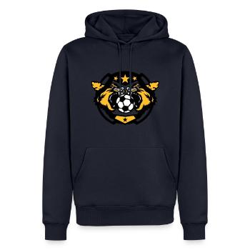 soccer foot cougar logo sport ballon - Sweat à capuche Premium bio Homme - bleu marine - Devant - Nico (187cm)