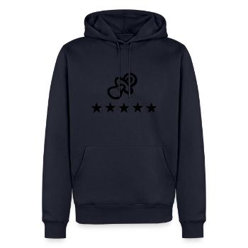 Nuckel - Männer Premium Bio Hoodie - Navy - Vorne - Nico (187cm)