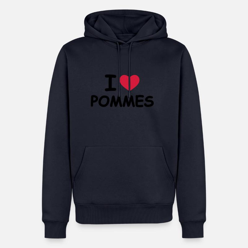 J'aime français - Sweat à capuche Premium bio Homme - bleu marine