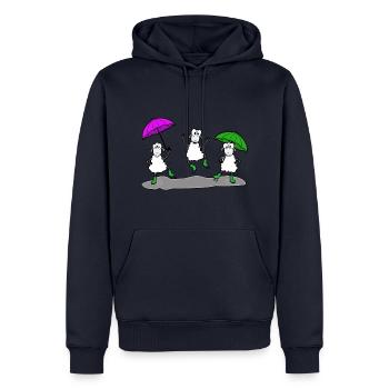 Mouton dansant avec parapluie - Sweat à capuche Premium bio Homme - bleu marine - Devant - Nico (187cm)