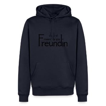 du bist meine beste Freundin - Männer Premium Bio Hoodie - Navy - Vorne - Nico (187cm)