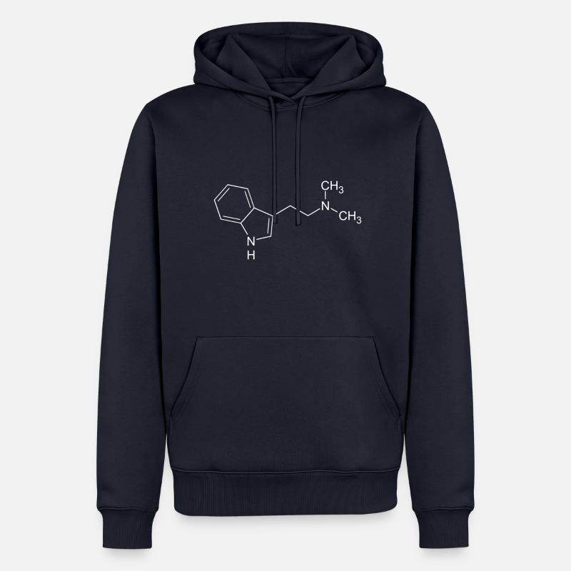 DMT dimethyltryptamine structural formula - Men’s Premium Organic Hoodie - navy
