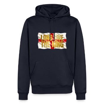 Couronnement du roi britannique Charles Angleterre Drapeau - Sweat à capuche Premium bio Homme - bleu marine - Devant - Nico (187cm)