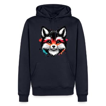 renard, animaux, forêt, renard roux, nature sauvage - Sweat à capuche Premium bio Homme - bleu marine - Devant - Nico (187cm)