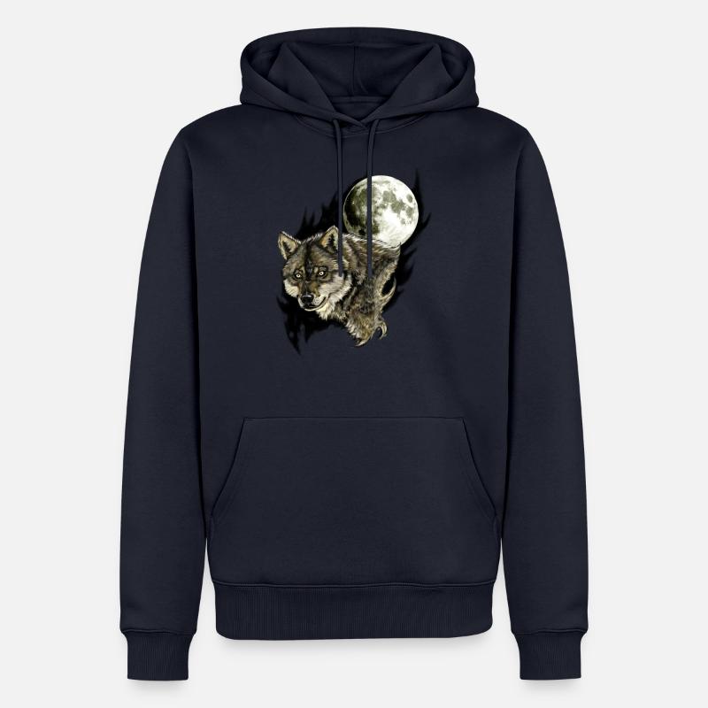 Conception de loup - Sweat à capuche Premium bio Homme - bleu marine