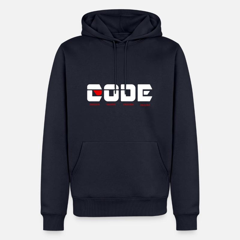 Code mscRedDesign binary light - Men’s Premium Organic Hoodie - navy