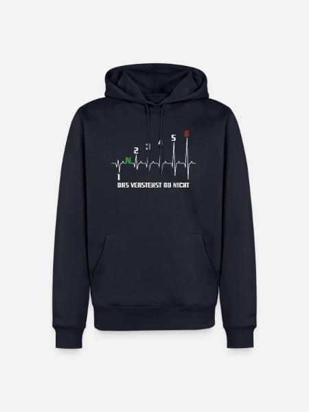 1N23456 Motorrad Gangschaltung - Adrenalin - Puls - Männer Premium Bio Hoodie - Navy