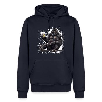 Gorilla Bier Lustig - Männer Premium Bio Hoodie - Navy - Vorne - Nico (187cm)
