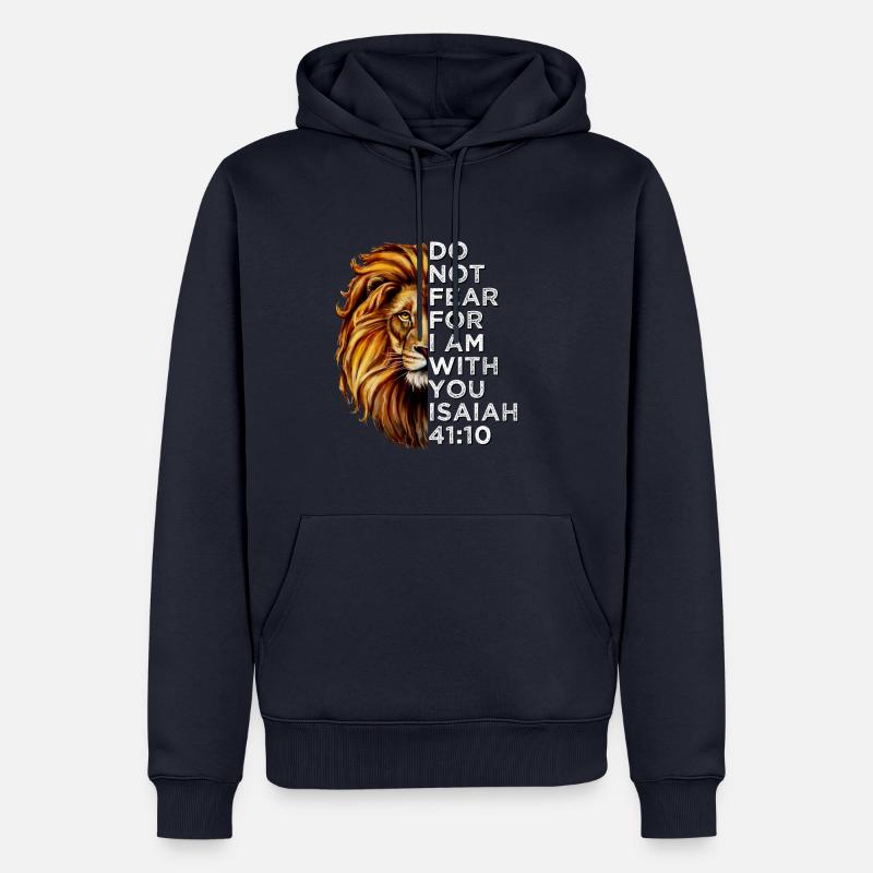 Fürchte dich nicht, denn ich bin mit dir Jesaja 41,10 Bibel - Männer Premium Bio Hoodie - Navy