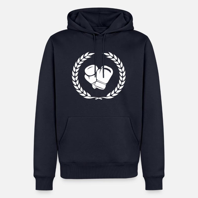 Boxe 1 - Sweat à capuche Premium bio Homme - bleu marine