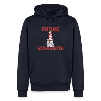 Wichtel Figur Frohe Weihnachten Weihnachtswichtel - Männer Premium Bio Hoodie - Navy - Vorne - Nico (187cm)
