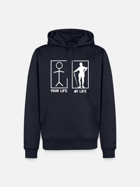 Retro Mittelalter Ritterturnier Tjost Buhurt - Männer Premium Bio Hoodie - Navy