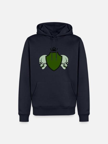 Skull coat of arms - Men’s Premium Organic Hoodie - navy