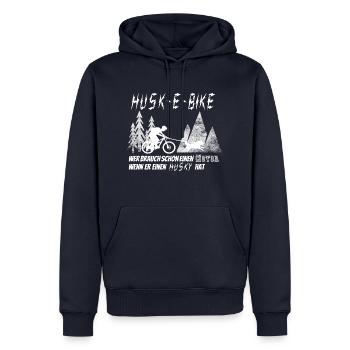 husk-e-bike - Männer Premium Bio Hoodie - Navy - Vorne - Nico (187cm)
