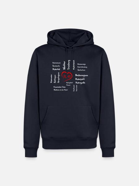 Wortnetz Ruhr Ruhrgebiet - Männer Premium Bio Hoodie - Navy