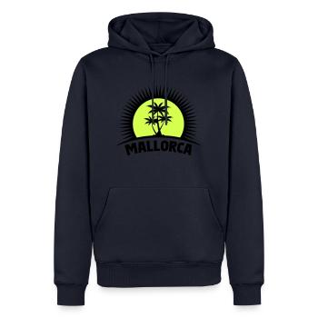 Majorca - Men’s Premium Organic Hoodie - navy - Front - Nico (187cm)