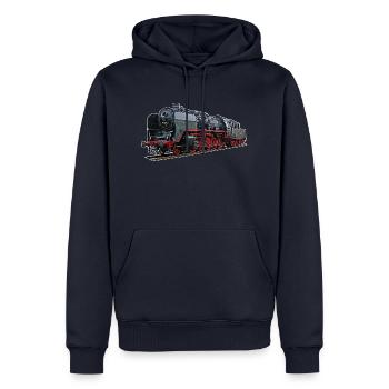 Locomotive à vapeur classe 50 3501 - Sweat à capuche Premium bio Homme - bleu marine - Devant - Nico (187cm)
