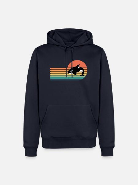 Orca Retro Stil Männer Frauen Neuheit Vintage Lustig - Männer Premium Bio Hoodie - Navy