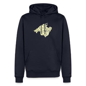 Mallorca Wordcloud Insel Urlaub Sonne - Männer Premium Bio Hoodie - Navy - Vorne - Nico (187cm)