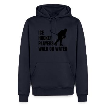 Eishockeyspieler Eishockey Hockeyfan Eishockeyteam - Männer Premium Bio Hoodie - Navy - Vorne - Nico (187cm)