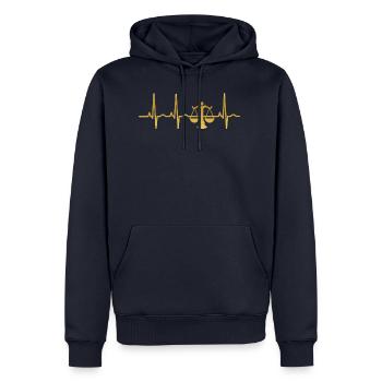 evolution ekg heartbeat anwalt justiz justice - Männer Premium Bio Hoodie - Navy - Vorne - Nico (187cm)