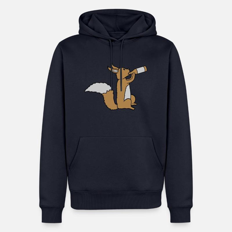 Écureuil buveur de bière - Sweat à capuche Premium bio Homme - bleu marine