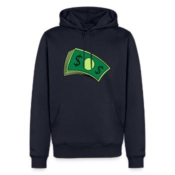 Geld Haufen Scheine - Männer Premium Bio Hoodie - Navy - Vorne - Nico (187cm)