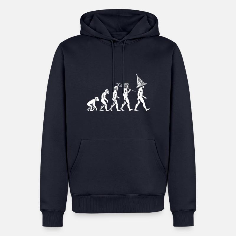 Steampunk Evolution mit Aluhut - Männer Premium Bio Hoodie - Navy
