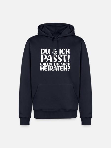 DU UND ICH PASST - WILLST DU MICH HEIRATEN - ANTRA - Männer Premium Bio Hoodie - Navy