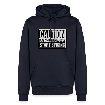 may spontaneously start singing - Männer Premium Bio Hoodie - Navy - Vorne - Nico (187cm)