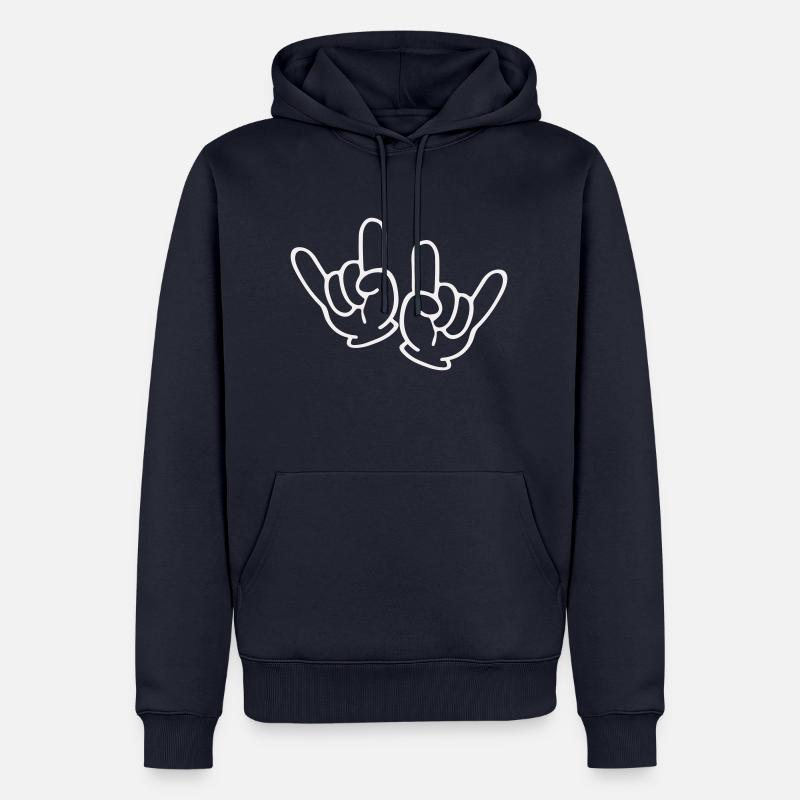 Main de roche 2 - Sweat à capuche Premium bio Homme - bleu marine