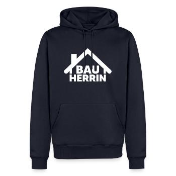 Bauherrin Hausbau Eigenheim Baustelle Haus Frauen - Männer Premium Bio Hoodie - Navy - Vorne - Nico (187cm)